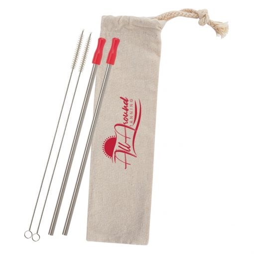 2-Pack Stainless Straw Kit With Cotton Pouch-5
