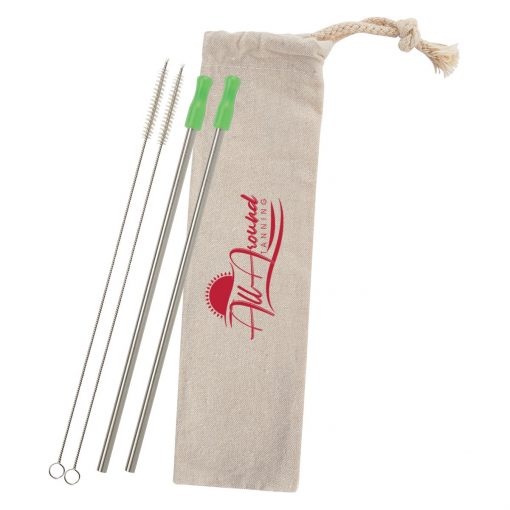 2-Pack Stainless Straw Kit With Cotton Pouch-8