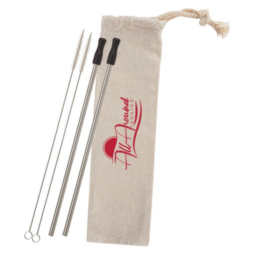2-Pack Stainless Straw Kit With Cotton Pouch-9