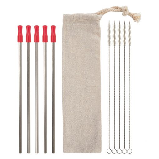 5-Pack Stainless Straw Kit with Cotton Pouch-4