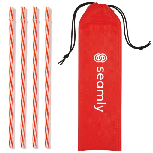 4 Reusable Straws in Drawstring Pouch-6