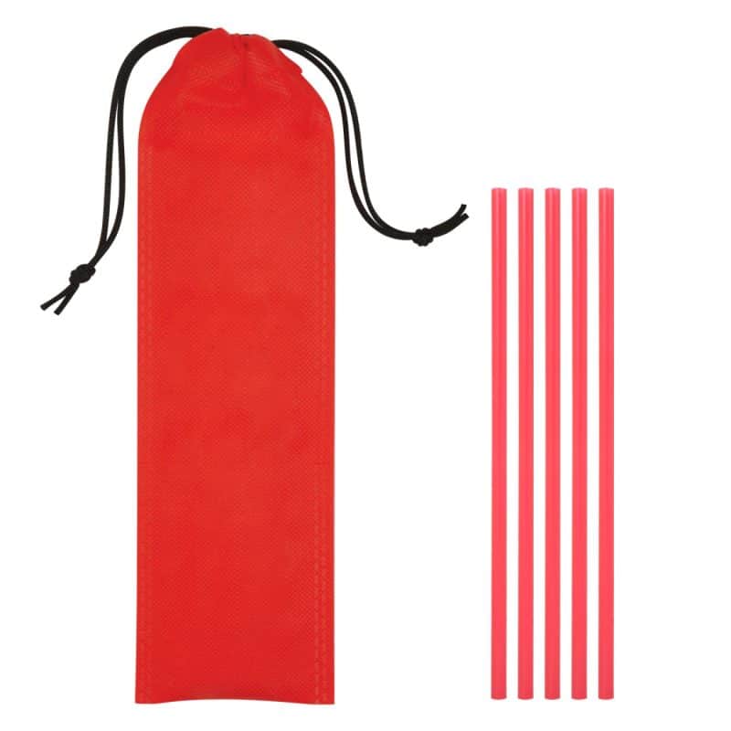 Custom 5-pack On The Go Straws With Pouch - 1