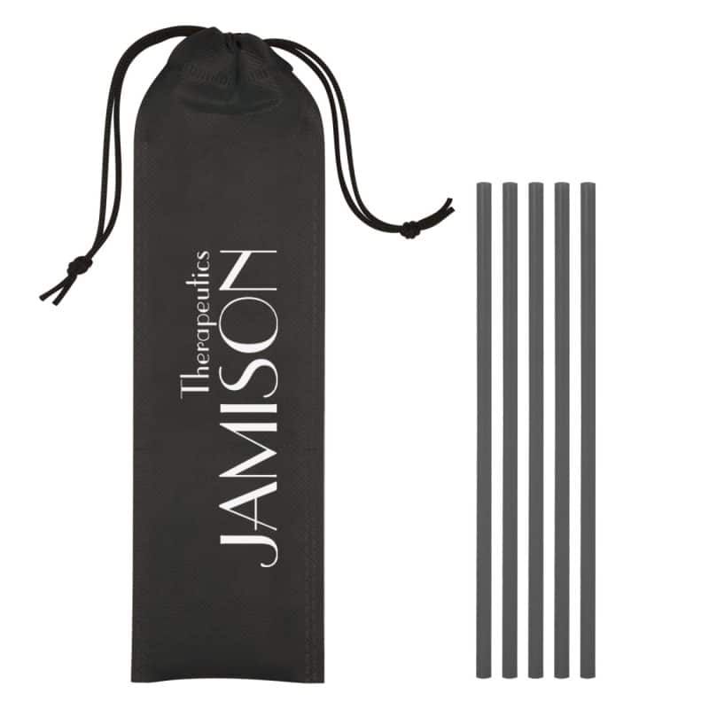 Custom 5-pack On The Go Straws With Pouch - 5