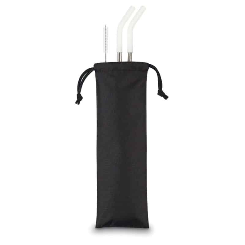 Custom Aviana™ Poppy 2-Pack Stainless Straw Set - White - 1