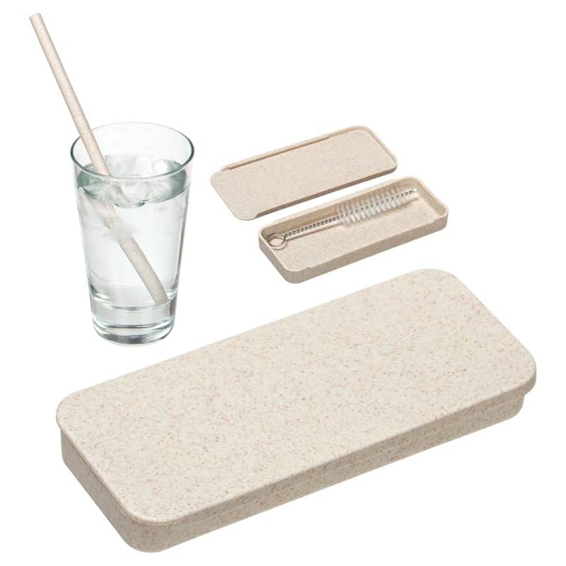 Custom Eco Wheat Straw Kit With Cleaning Brush - 1