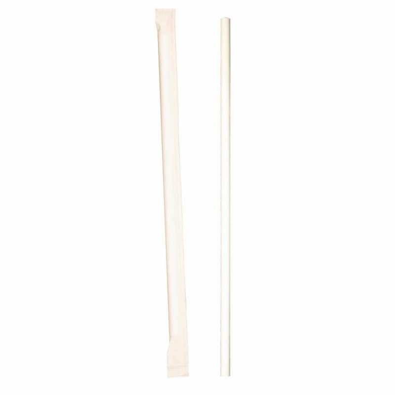 Custom 10.25" White Paper Straw