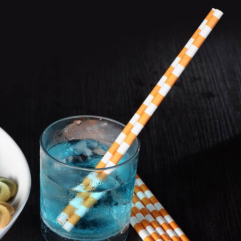 Custom Biodegradable Orange Paper Straw