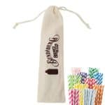 Custom Eco-Friendly Paper Straw Kit With Jute Bag
