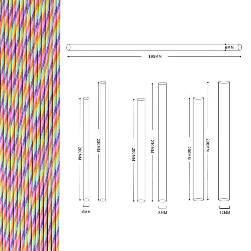 Custom Rainbow Paper Straw 25-Pack - 1