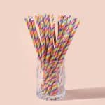 Custom Rainbow Paper Straw 25-Pack