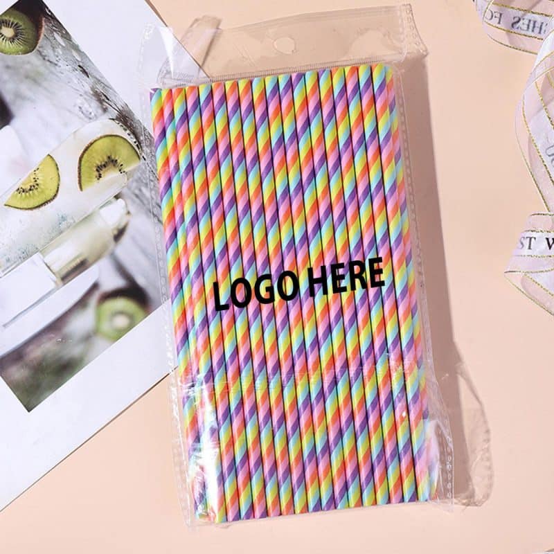 Custom Rainbow Paper Straw 25-Pack - 2