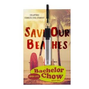 Custom Greeting Card With Collapsible Stainless Steel Straw Kit