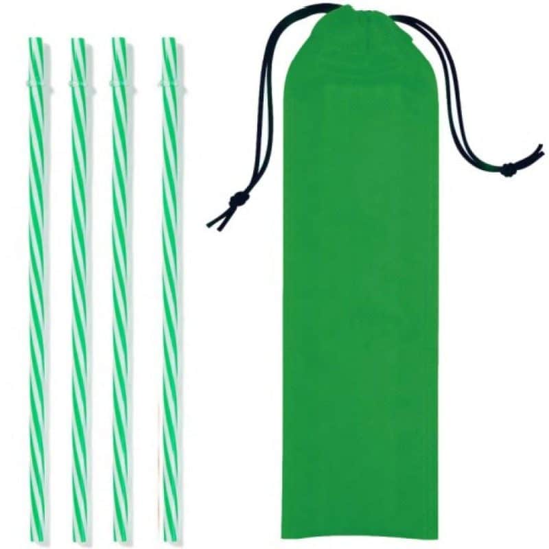 Custom Reusable Straws in Full Color Drawstring Pouch - 7