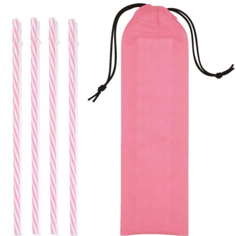 Custom Reusable Straws in Full Color Drawstring Pouch - 9
