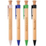 Custom The Camden Bamboo Retractable Wheat Straw Eco-Pen