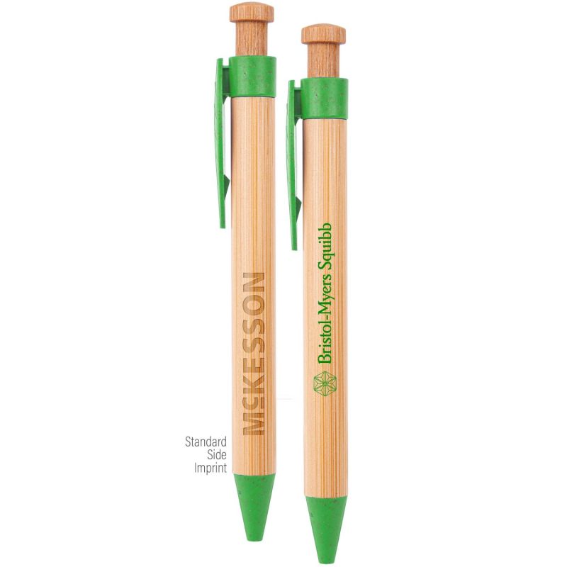 Custom The Camden Bamboo Retractable Wheat Straw Eco-Pen - 6