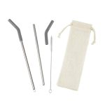 Custom Reusable Stainless Steel Two Straw Set - 7