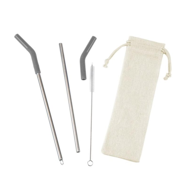 Custom Reusable Stainless Steel Two Straw Set - 7