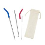 Custom Reusable Stainless Steel Two Straw Set - 9