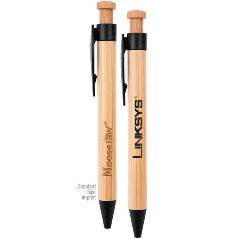 Custom The Camden Bamboo Retractable Wheat Straw Eco-Pen - 9