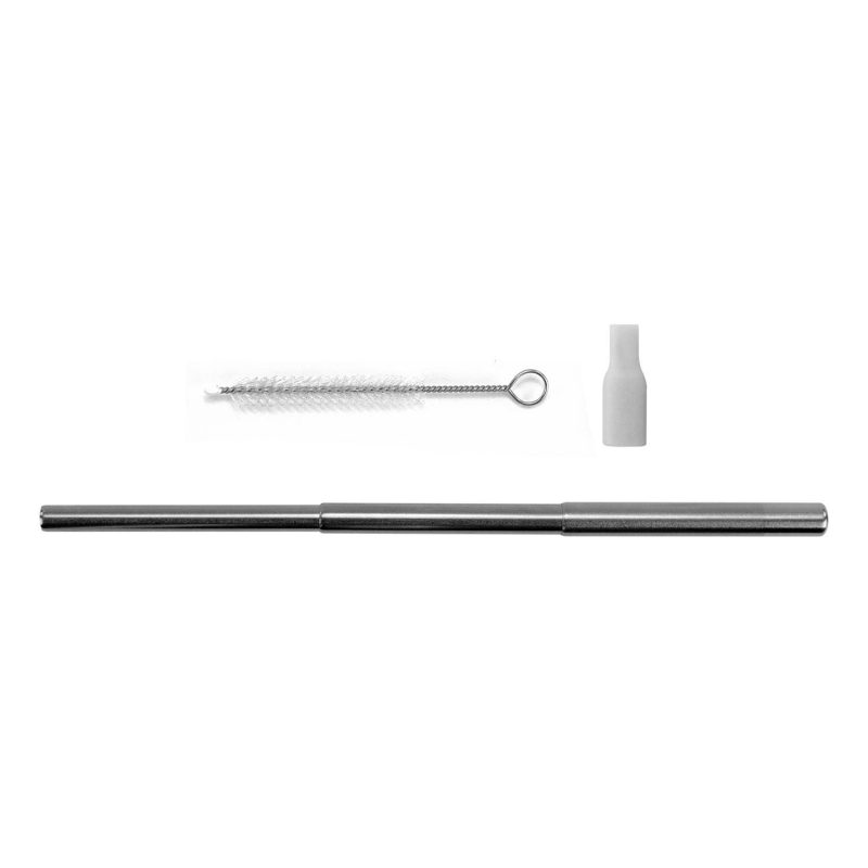 Custom Collapsible Straw Stainless Steel Kit With Brush Cleaner - 1