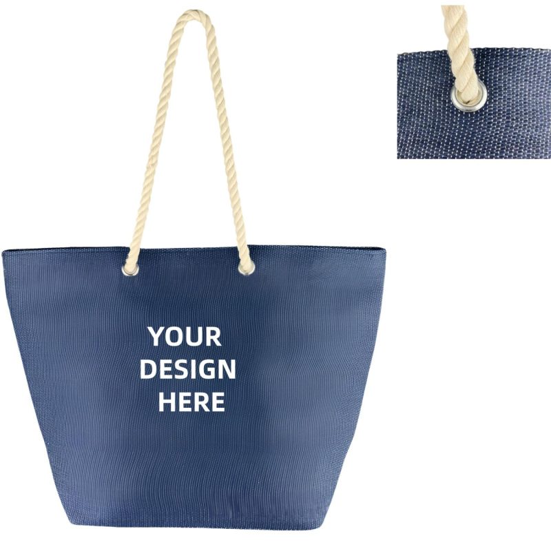 Custom Woven Paper Straw Tote Bag