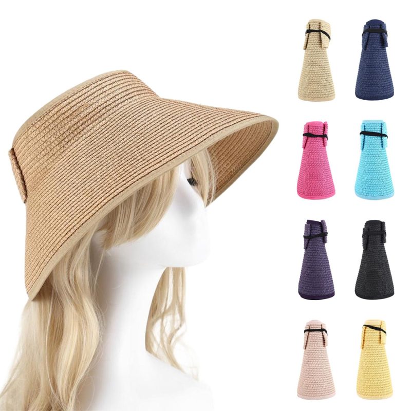Custom Breathable Paper Straw Sun Visor - 1