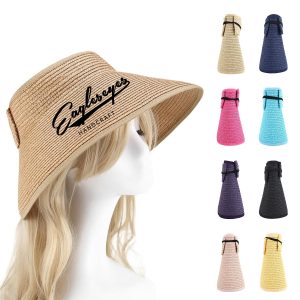 Custom Breathable Paper Straw Sun Visor