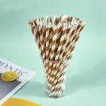 Custom 5 Pack Disposable Striped Paper Straw - 9
