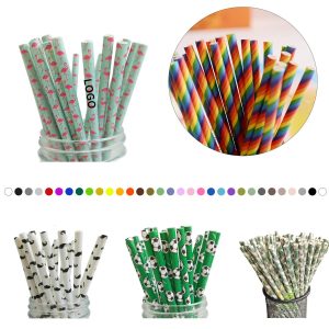 Custom Rainbow Paper Straw 25-Pack