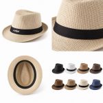 Custom Paper Straw Fedora With Woven Band