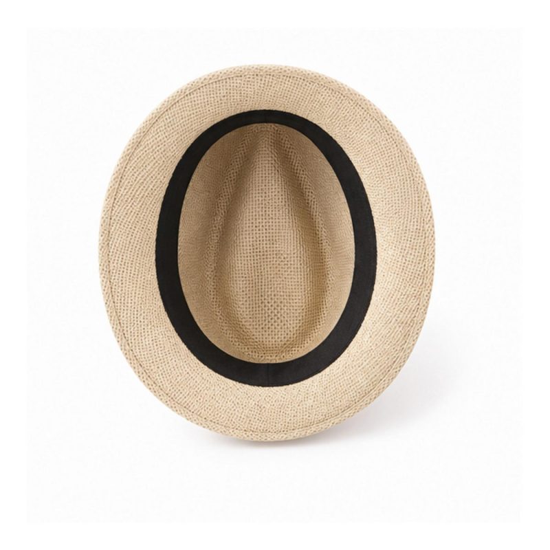 Custom Paper Straw Fedora With Woven Band - 3