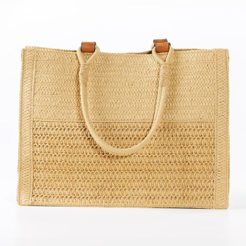 Custom Woven Straw Beach Tote - 3